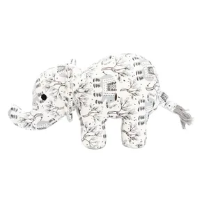 Slon, 23 cm, robuste Stoffspielzeug für Hunde, HIPHOP DOG, weiß mit Aufdruck